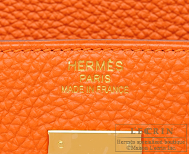 Hermes　Birkin bag 40　Orange　Togo leather　Gold hardware