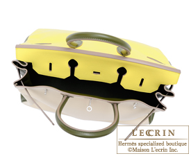 Hermes　Birkin bag 35　Soufre/Canopee/Beige　Swift leather　Matt gold hardware