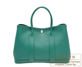 Hermes　Garden Party bag 30/TPM　Malachite　Negonda leather　Silver hardware