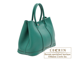 Hermes　Garden Party bag 30/TPM　Malachite　Negonda leather　Silver hardware