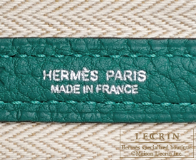 Hermes　Garden Party bag 30/TPM　Malachite　Negonda leather　Silver hardware