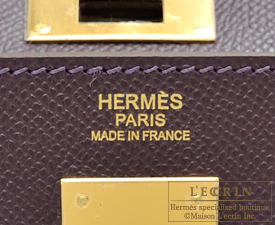 Hermes　Kelly bag 32　Raisin　Epsom leather　Gold hardware