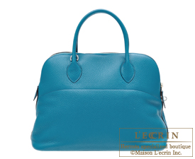 Hermes　Bolide bag 35　Blue izmir　Clemence leather　Silver hardware