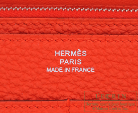 Hermes　Dogon GM　Capucine　Togo leather　Silver hardware
