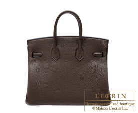 Hermes　Birkin bag 25　Cacao　Togo leather　Silver hardware