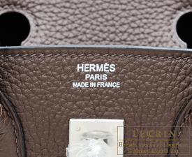 Hermes　Birkin bag 25　Cacao　Togo leather　Silver hardware