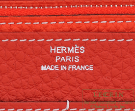 Hermes　Dogon GM　Rouge casaque/Capucine　Togo leather　Silver hardware