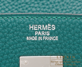 Hermes　Birkin bag 40　Malachite　Togo leather　Silver hardware