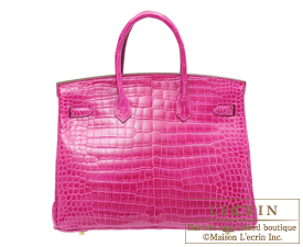 Hermes　Birkin bag 35　Rose scheherazade　Porosus crocodile skin　Gold hardware