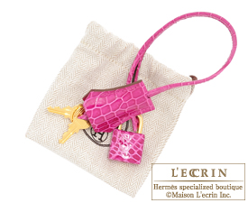 Hermes Birkin 35 Bag Pink Rose Scheherazade Porosus Crocodile Gold Hardware  • MIGHTYCHIC • 