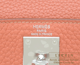 Hermes　Kelly bag 28　Rose tea　Clemence leather　Silver hardware