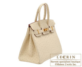 Hermes　Birkin bag 30　Parchemin　Ostrich leather　Gold hardware