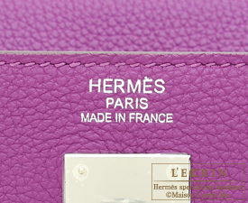 Hermes　Kelly bag 35　Anemone　Togo leather　Silver hardware