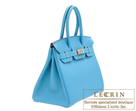 Hermes　Birkin bag 30　Turquoise blue　Togo leather　Silver hardware
