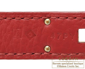 Hermes　Birkin bag 30　Rouge garance/Bright red　Clemence leather　Gold hardware