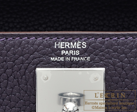 Hermes　Kelly bag 28　Raisin/Purple　Clemence leather　Silver hardware