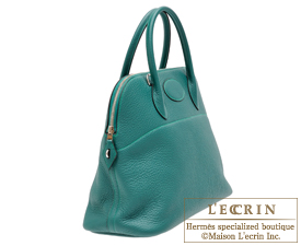 Hermes　Bolide bag 35　Malachite/Malachite green　Clemence leather　Silver hardware