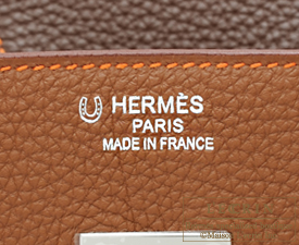 Hermes　Birkin bag 35　Gold/Brulee/Orange　Togo leather　Silver hardware