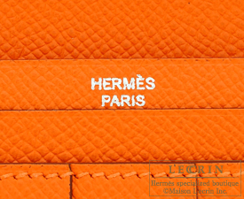 Hermes　Bearn Soufflet　Feu　Epsom leather　Silver hardware