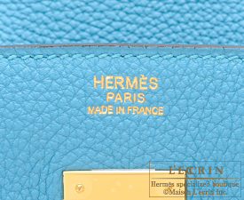 Hermes　Birkin bag 30　Turquoise blue　Clemence leather　Gold hardware