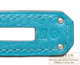 Hermes　Kelly Amazon bag 32　Retourne　Turquoise blue　Clemence leather　Silver hardware
