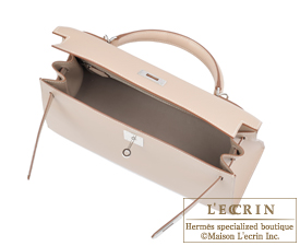 Hermes　Kelly bag 32　Argile　Grain d'H calfskin　Silver hardware