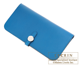 Hermes　Dogon LONG　Blue de galice　Evercolor leather　Silver hardware