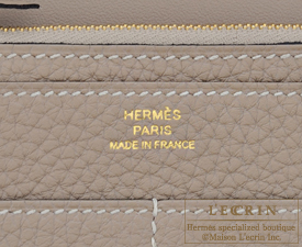 Hermes　Dogon GM　Gris tourterelle　Togo leather　Gold hardware
