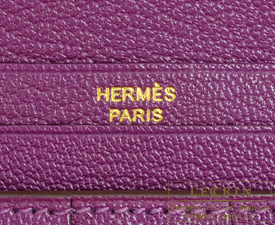 Hermes　Bearn Soufflet　Anemone　Chevre myzore goatskin　Gold hardware