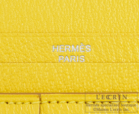 Hermes　Bearn bi-fold wallet　Mimosa　Matt alligator　crocodile skin　Silver hardware