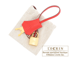 Hermes Birkin 30 Rouge Casaque Clemence Gold Hardware #C