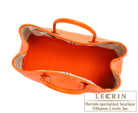 Hermes　Garden Party bag 30/TPM　Feu/Fire orange　Country leather　Silver hardware
