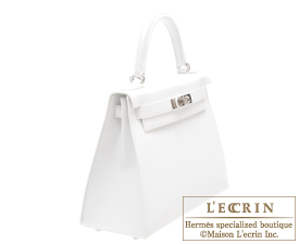 Hermes　Kelly bag 28　White　Epsom leather　Silver hardware