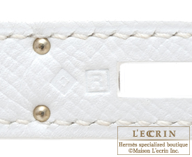 Hermes　Kelly bag 28　White　Epsom leather　Silver hardware