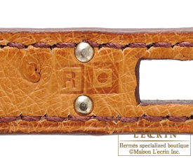 Hermes　Birkin bag 25　Gold　Ostrich leather　Silver hardware