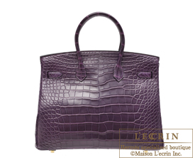 Hermes　Birkin bag 35　Amethyst　Matt alligator crocodile skin　Gold hardware