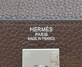 Hermes　Kelly bag 35　Cacao　Clemence leather　Silver hardware