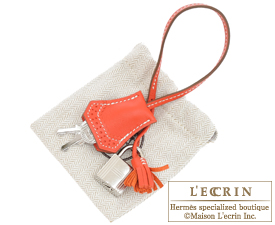 Hermes　Birkin Ghillies bag 40　Sanguine/Ecru　Swift/Toile H　Silver hardware