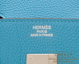 Hermes　Birkin bag 35　Turquoise blue　Togo leather　Silver hardware