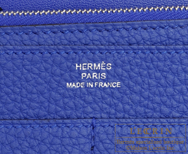 Hermes　Dogon GM　Blue electric　Togo leather　Matt silver hardware