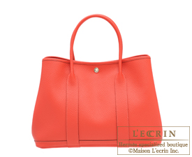 Hermes　Garden Party bag 36/PM　Rouge pivoine　Country leather　Silver hardware