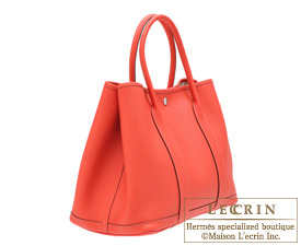 Hermes　Garden Party bag 36/PM　Rouge pivoine　Country leather　Silver hardware