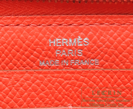 Hermes　Azap long　Rose jaipur　Epsom leather　Silver hardware