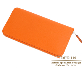 Hermes　Azap long　Orange　Epsom leather　Silver hardware