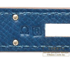 Hermes　Kelly bag 32　Blue thalassa/White　Epsom leather　Silver hardware