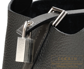Hermes　Picotin Lock　Touch bag MM　Graphite/Plomb　Clemence leather/　Swift leather　Silver hardware