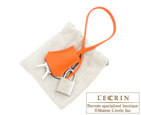 Hermes　Birkin bag 35　Feu/Fire orange　Clemence leather　Silver hardware 