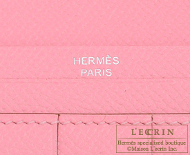 Hermes　Bearn Soufflet　Rose confetti　Epsom leather　Silver hardware