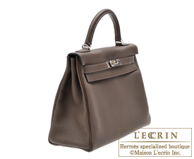 Hermes　Kelly bag 32　Ecorce　Togo leather　Silver hardware