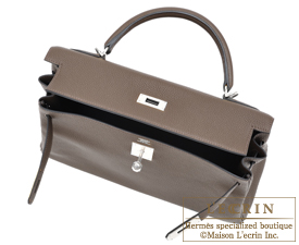 Hermes　Kelly bag 32　Ecorce　Togo leather　Silver hardware